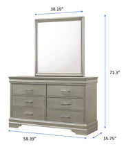 Crownmark Amalia Bedroom Set Dresser and Mirror
