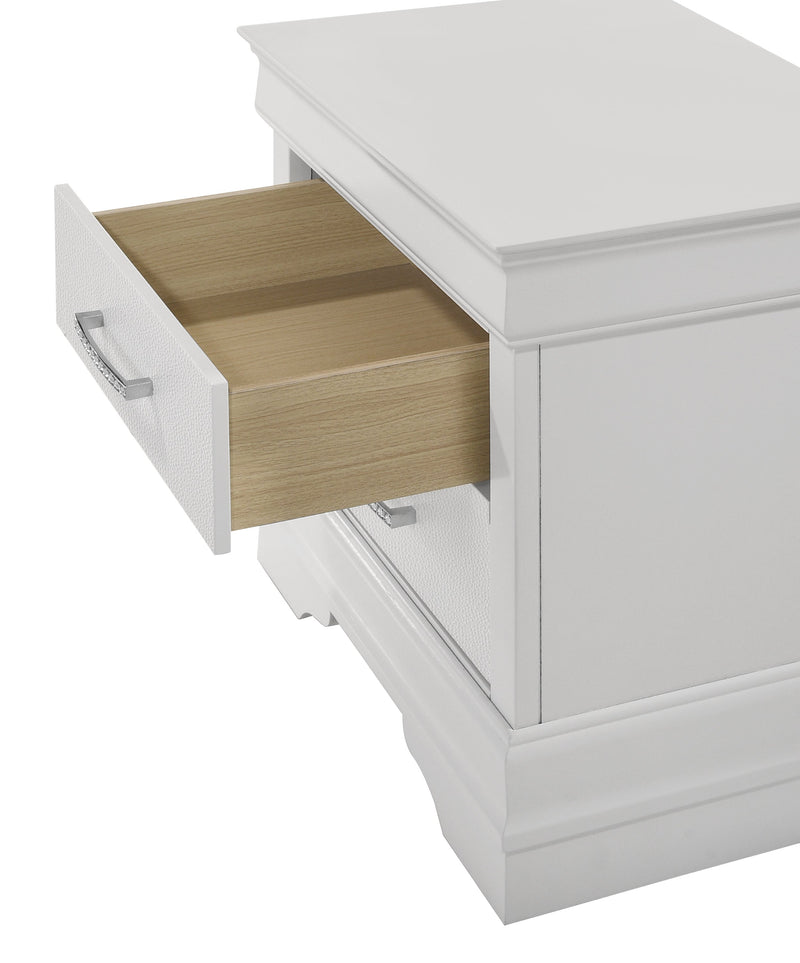 Crownmark Amalia Bedroom Set - White Nightstand