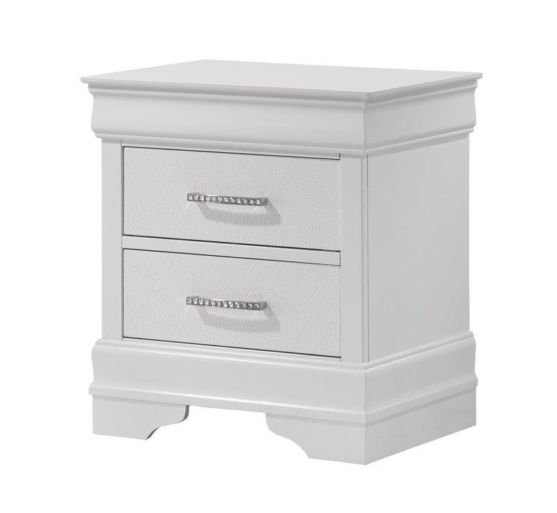 Crownmark Amalia Bedroom Set - White Nightstand