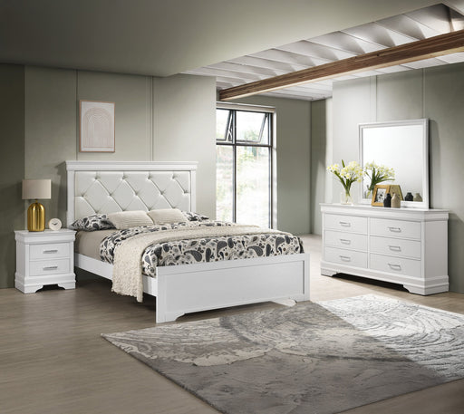 Crownmark Amalia Bedroom Set - White 4-Piece Bedroom Set
