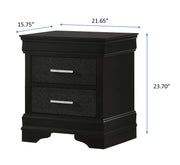 Crownmark Amalia Bedroom Set - Black Nightstand