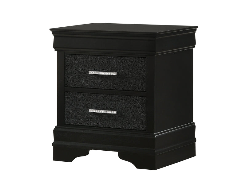 Crownmark Amalia Bedroom Set - Black Nightstand