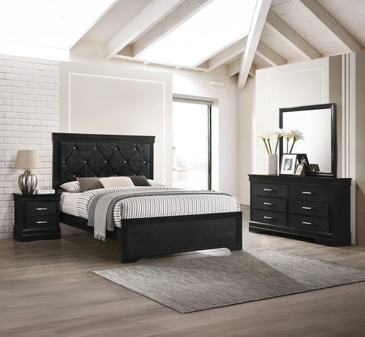 Crownmark Amalia Bedroom Set - Black 4-Piece Bedroom Set
