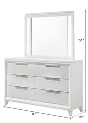 Crownmark Cressida Bedroom Set - White Dresser and Mirror