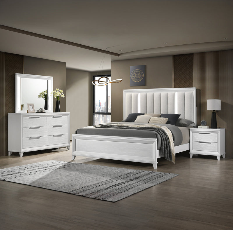 Crownmark Cressida Bedroom Set - White 4-Piece Bedroom Set