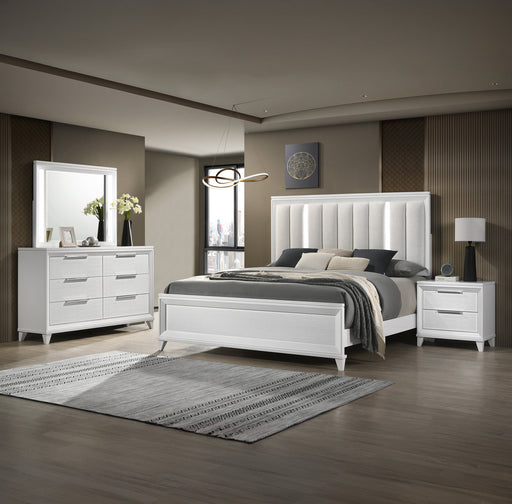 Crownmark Cressida Bedroom Set - White 4-Piece Bedroom Set
