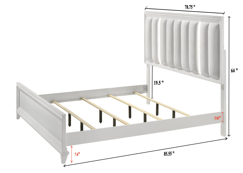Crownmark Cressida Bedroom Set - White King Bed