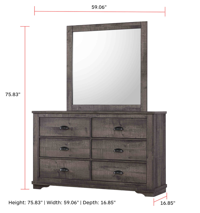 Crownmark Coralee Dresser - Grey
