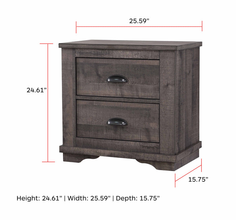 Crownmark Coralee Nightstand - Grey
