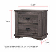 Crownmark Coralee Bedroom Set - Grey Nightstand