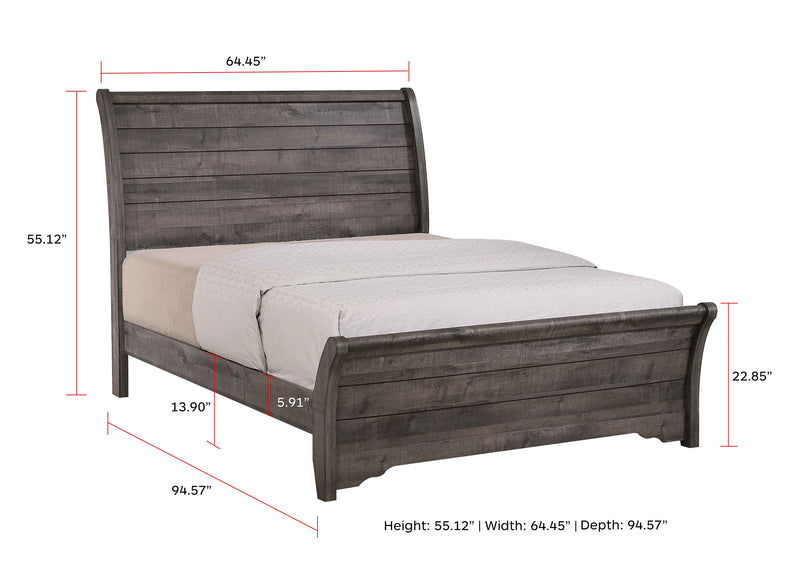 Crownmark Coralee Bedroom Set - Grey Queen Bed