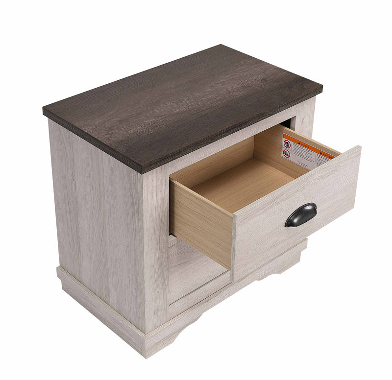 Crownmark Coralee Nightstand - Chalk/Grey