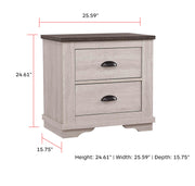Crownmark Coralee Bedroom Set - Chalk/Grey Nightstand