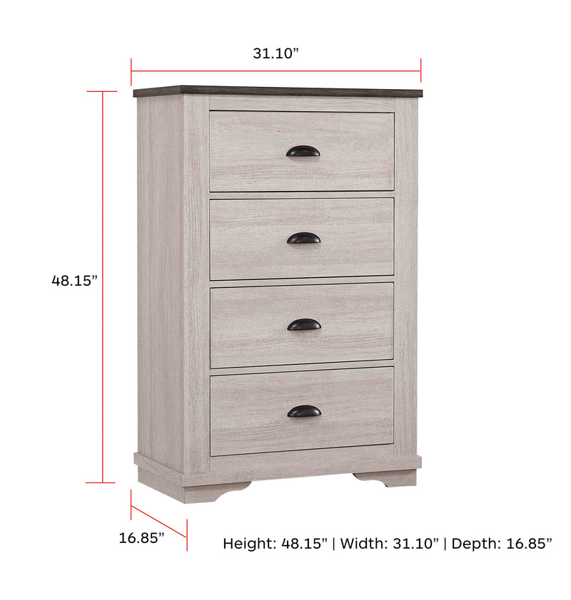Crownmark Coralee Chest - Chalk/Grey