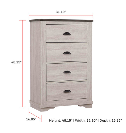 Crownmark Coralee Chest - Chalk/Grey