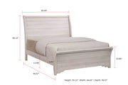 Crownmark Coralee Bed - Chalk