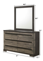 Crownmark Remington Dresser - Gray/Ebony