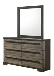 Crownmark Remington Bedroom Set - Grey/Ebony Dresser and Mirror