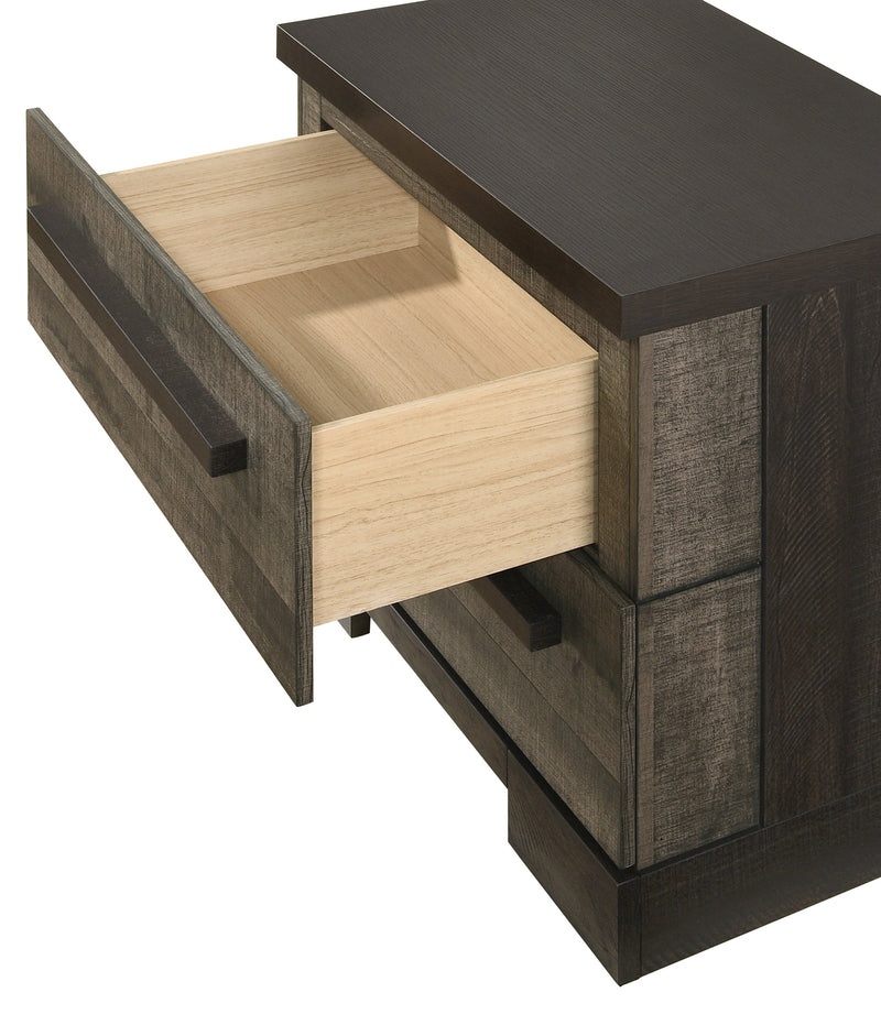 Crownmark Remington Nightstand - Gray/Ebony