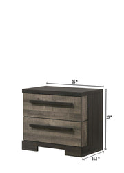 Crownmark Remington Nightstand - Gray/Ebony