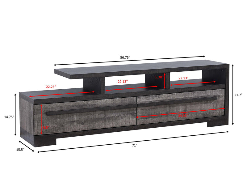 Remington TV Stand Gray/Ebony