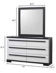 Crownmark Remington Dresser Chalk/Ebony
