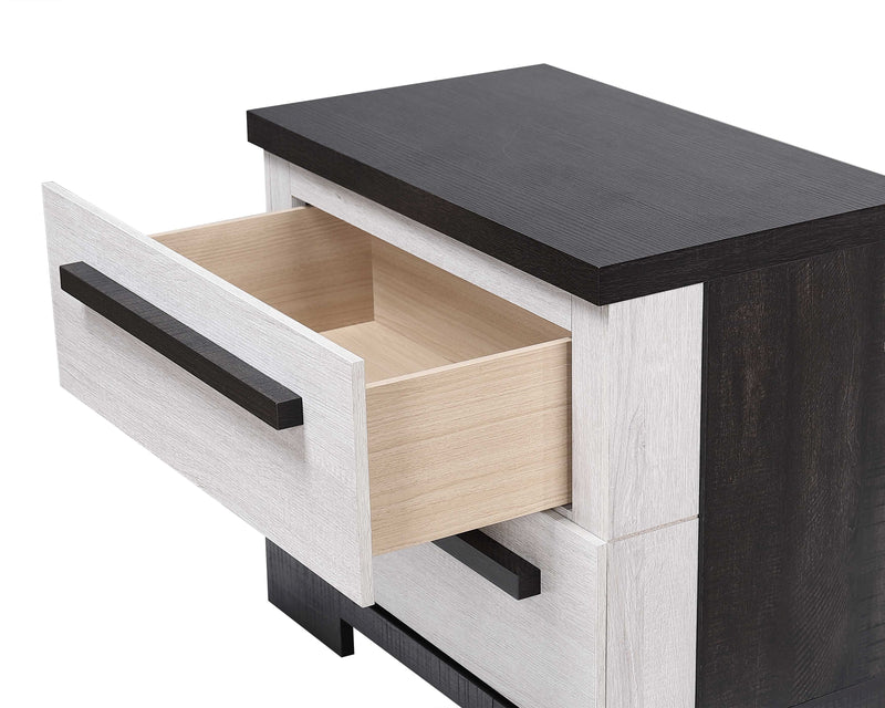 Crownmark Remington Bedroom Set - Chalk/Ebony Nightstand