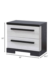 Crownmark Remington Nightstand - Chalk/Ebony