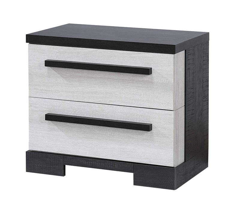 Crownmark Remington Bedroom Set - Chalk/Ebony Nightstand