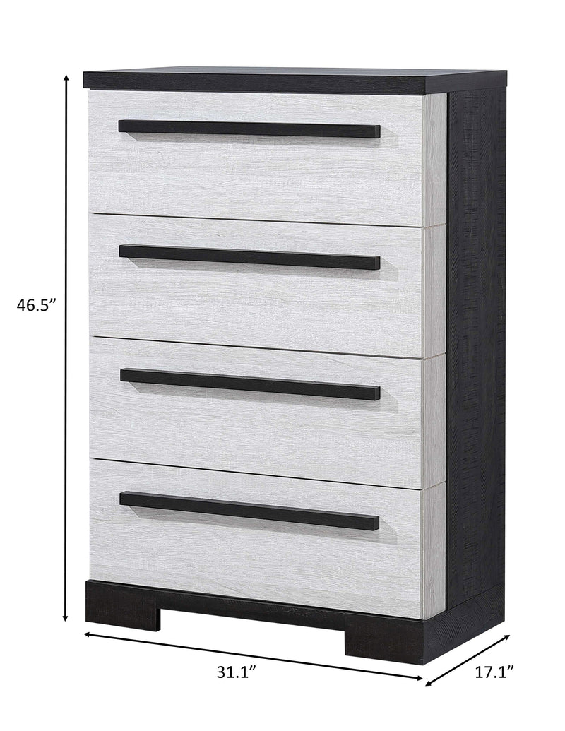Crownmark Remington Chest - Chalk Ebony