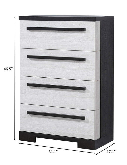 Crownmark Remington Chest - Chalk Ebony