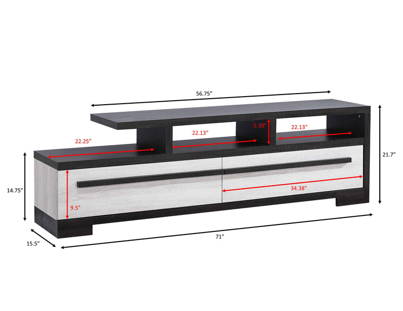 Remington TV Stand Chalk/Ebony