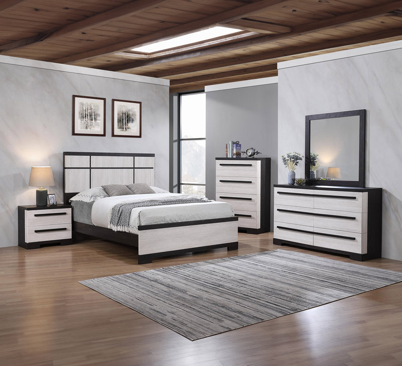 Crownmark Remington Bed - Chalk/Ebony