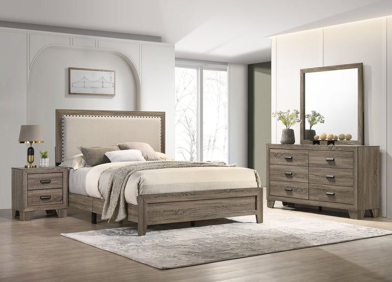 Millie Upholsterd Bedroom Set - Grey