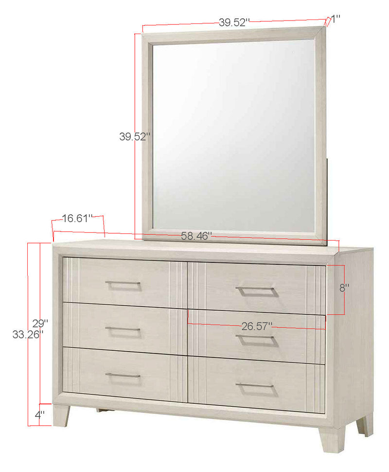 Crownmark Charlie Bedroom Set Dresser and Mirror