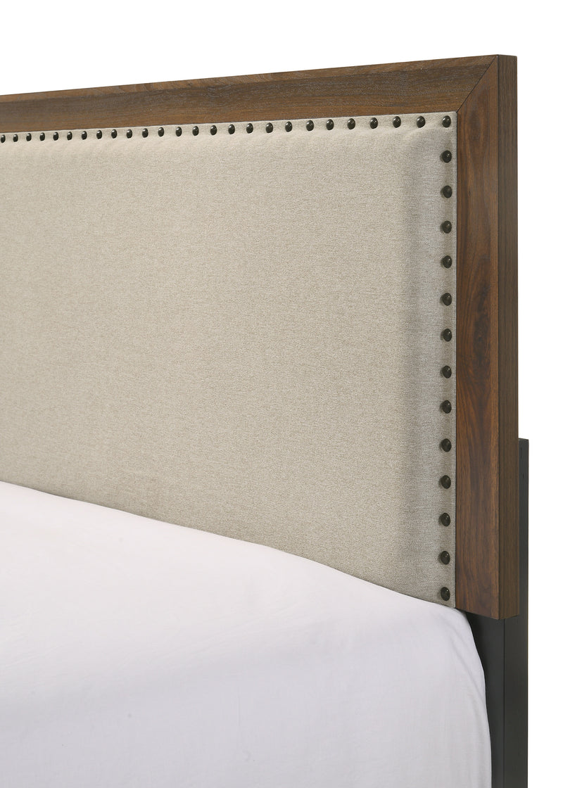 Millie Upholsterd Bedroom Set - Brown