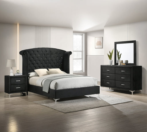 Crownmark Lucinda Bedroom Set - Black 4-Piece Bedroom Set