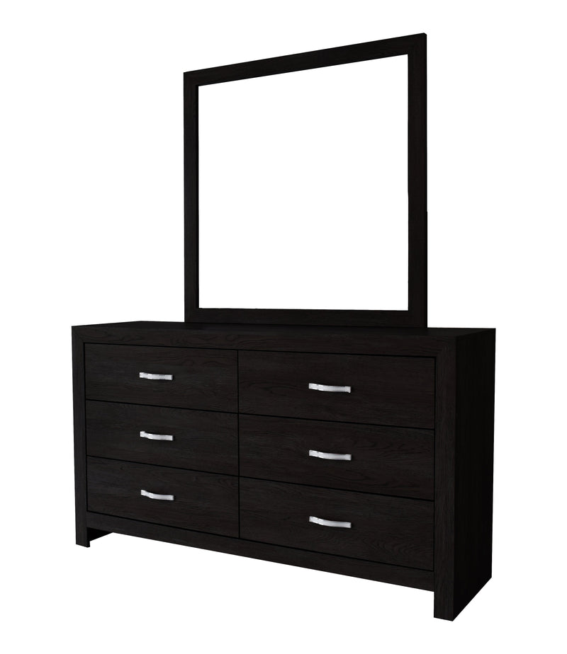Crownmark Jaylen Bedroom Set - Black Dresser and Mirror