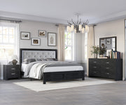 Crownmark Jaylen Bedroom Set - Black 4-Piece Bedroom Set