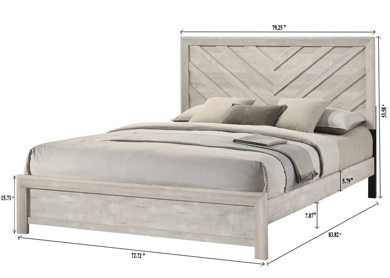 Crownmark Valor Bedroom Set - White King Bed
