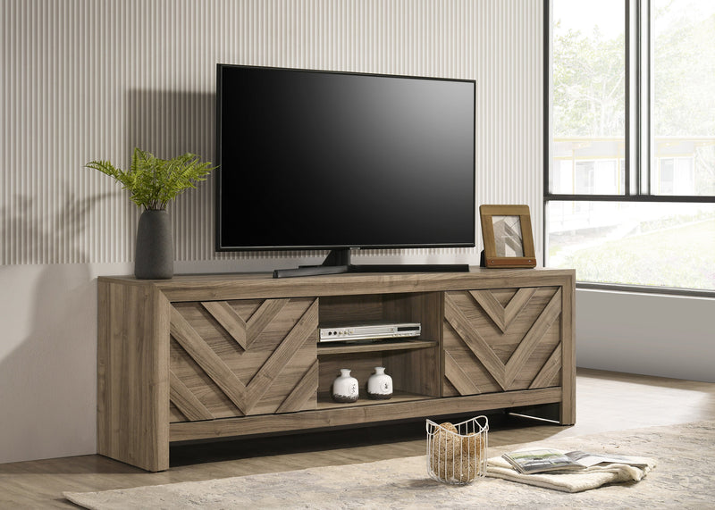 Crownmark Valor TV Stand - Light Brown