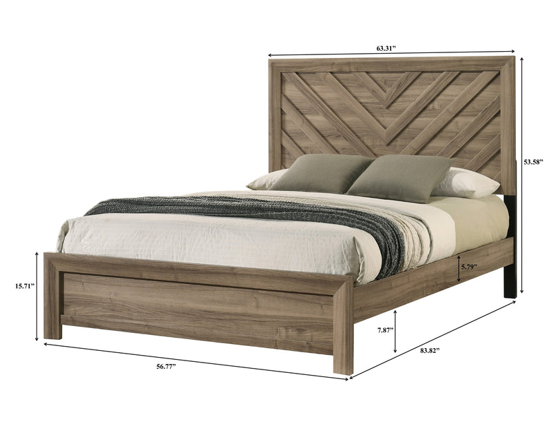Crownmark Valor Bedroom Set - Brown / Light Grey Queen Bed
