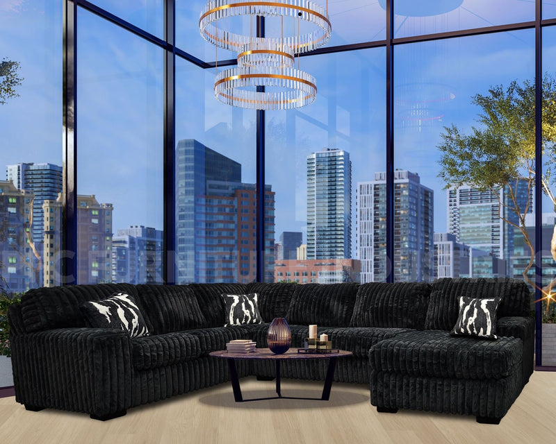 Alison Hugo Sectional - Black