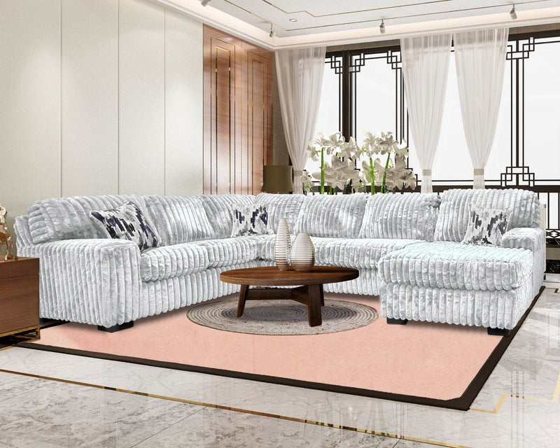 Alison Hugo Sectional - Silver