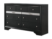 Crownmark Regata Bedroom Set - Black/Silver Dresser