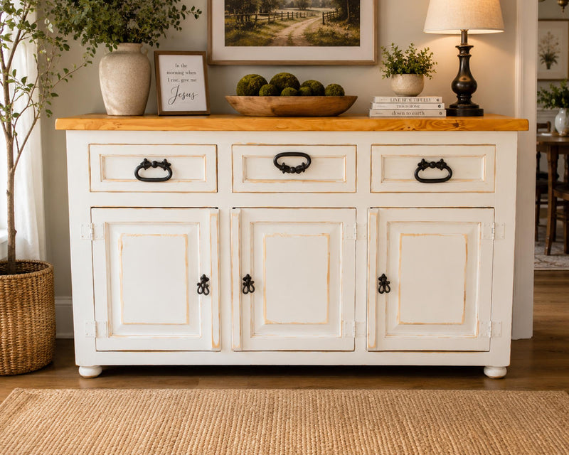 Nogal White Entry Table Console