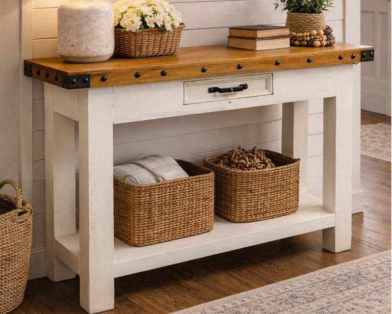Alonso White Sofa Table