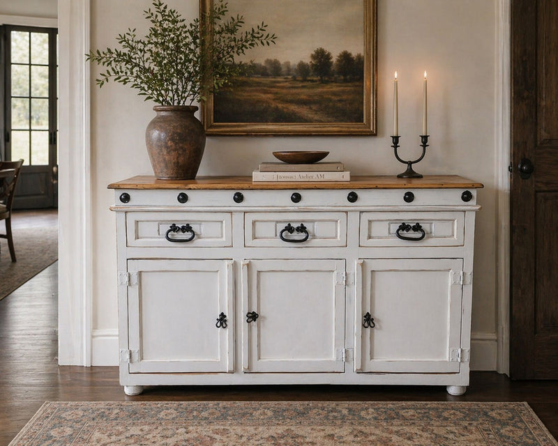 Francis Nogal White Entryway Table