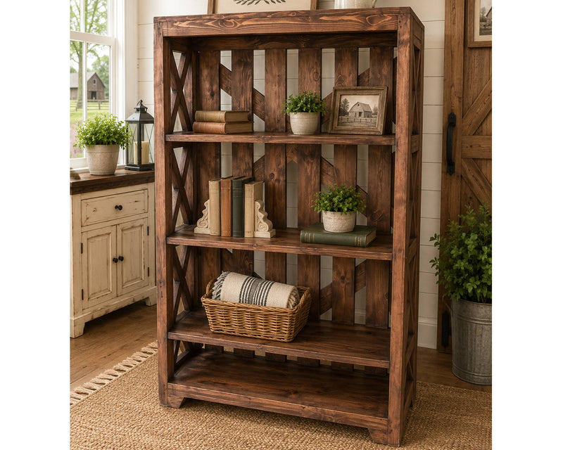 Bookcase Wax Walnut Bookshelf