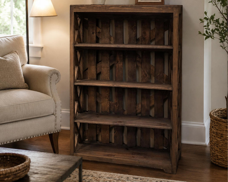 Las Cruces Bookcase Wax Walnut Bookshelf
